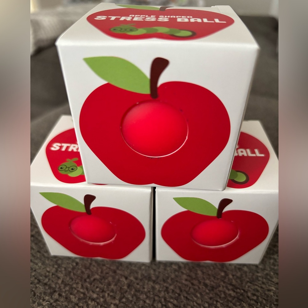 Squishy Apple Stress balls  ( lot of 3 )